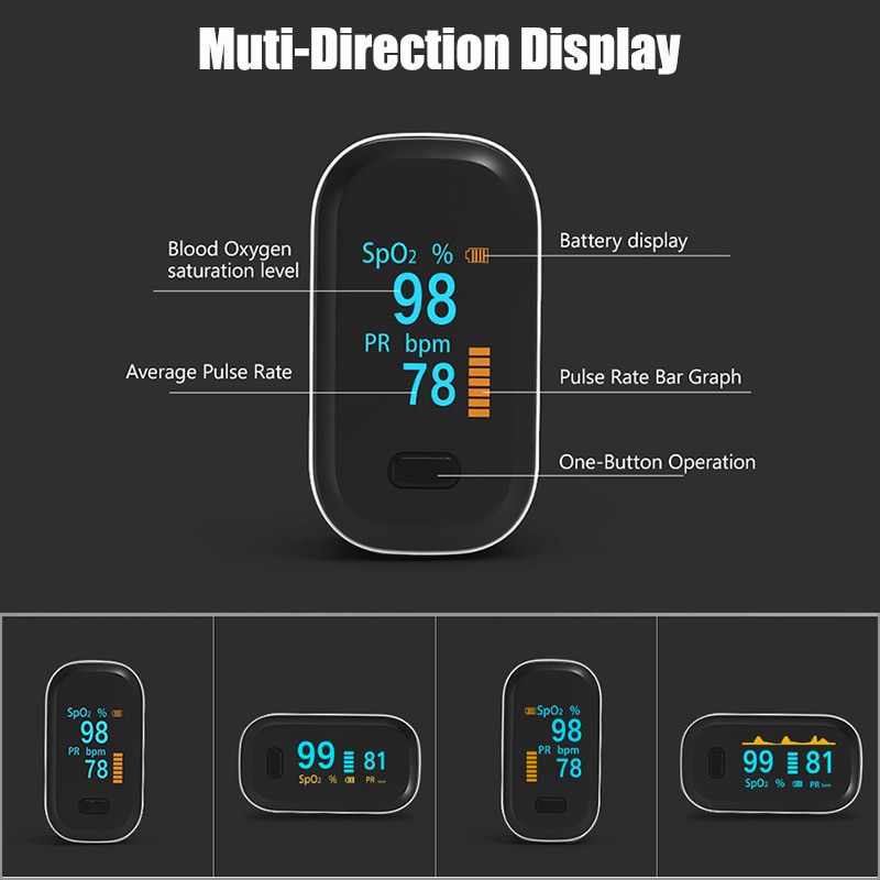 Portable Finger Pulse Oximeter OLED Digital SpO2 Pulse Oxymeter Oximetro De Pulso DedoBlood Oxygen Saturation Meter Saturometro