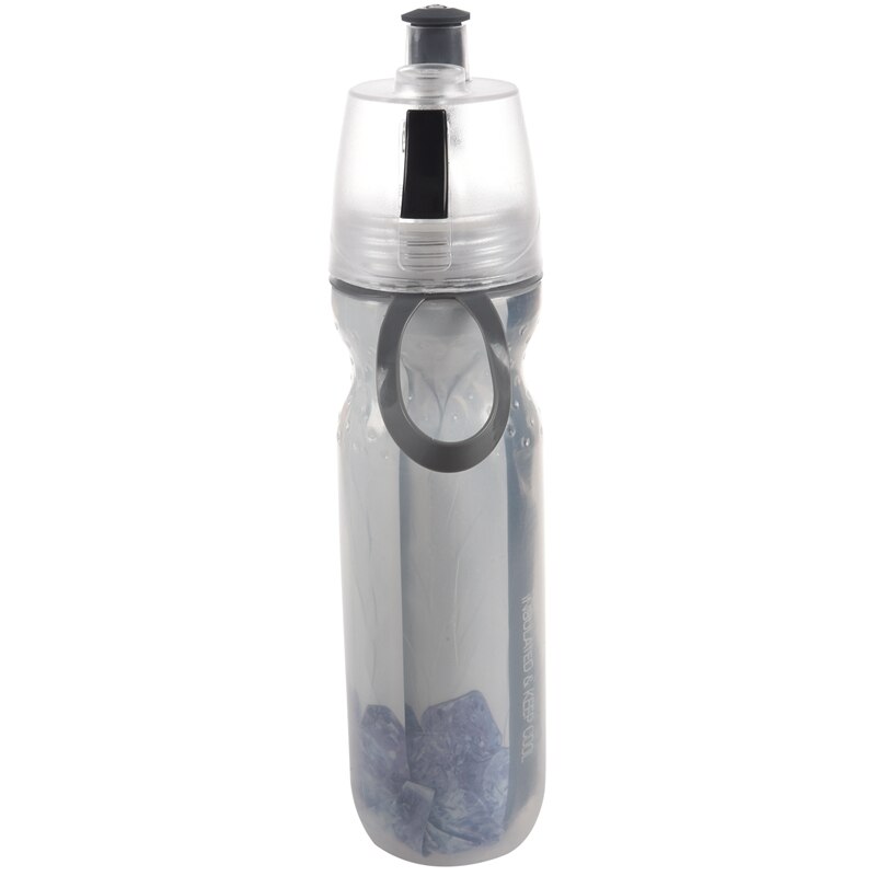 Water Bottles Insulated Mist Spray Water Bottle Double Layer Ice Cold Bottle Sports Outdoor Drinking Kettle Black
