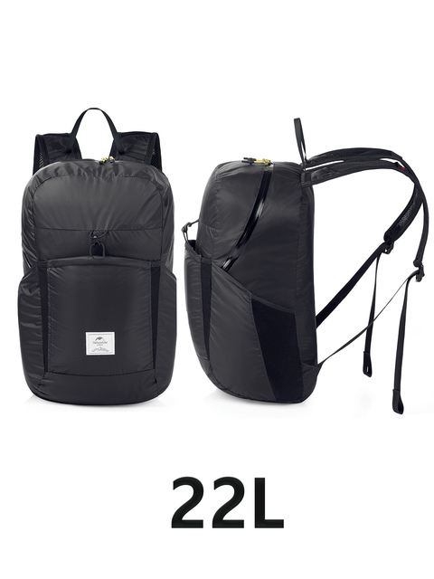 Naturehike Backpack 22L Ultralight Outdoor Waterproof Folding Backpack for Men Women Camping Hiking Shoulder Bag High Capacity: LIGHT BLUE