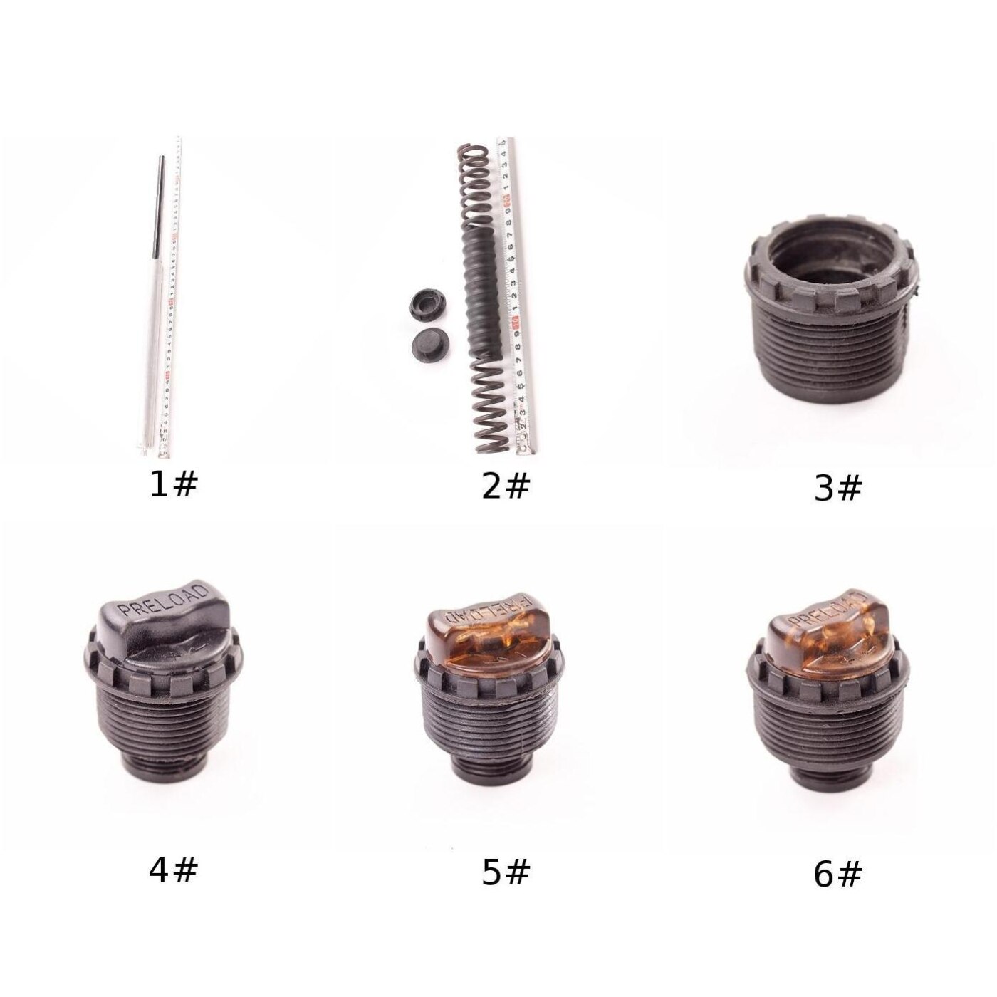 Durable Bicycle Front Fork Repair Parts XCR/XCM Oil Bar Base Screw Rod Adjustment Knob Kit Spring Base Screw Rod Cap Set