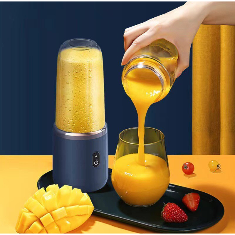 Draagbare 6-messen elektrische sapcentrifuge Roestvrijstalen mes Cup Juicer Fruit USB Automatische smoothieblender Zomerkeukengereedschap
