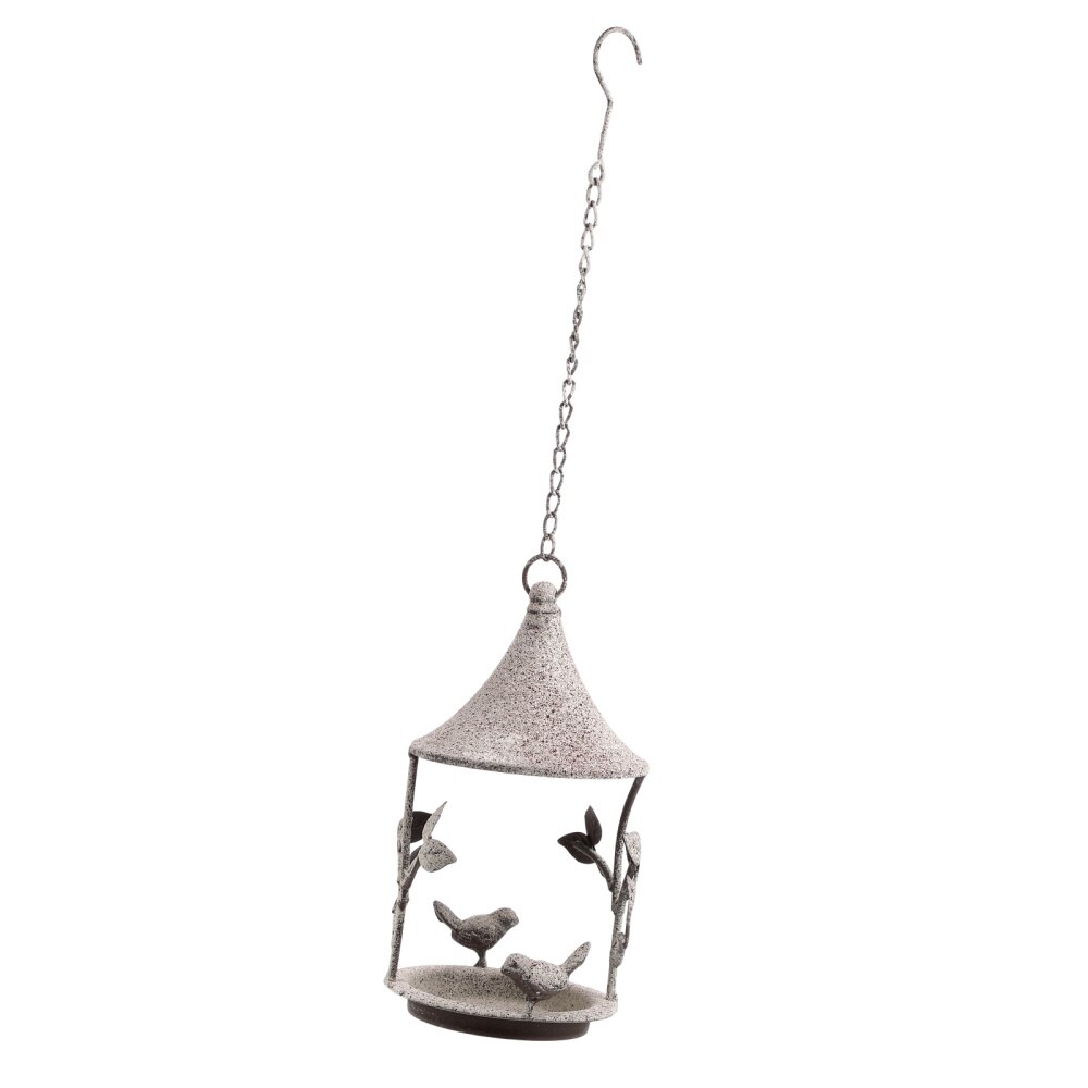 Iron Bird Feeder Outdoor Garden Ornament Hanging Bird Food Feeding Container