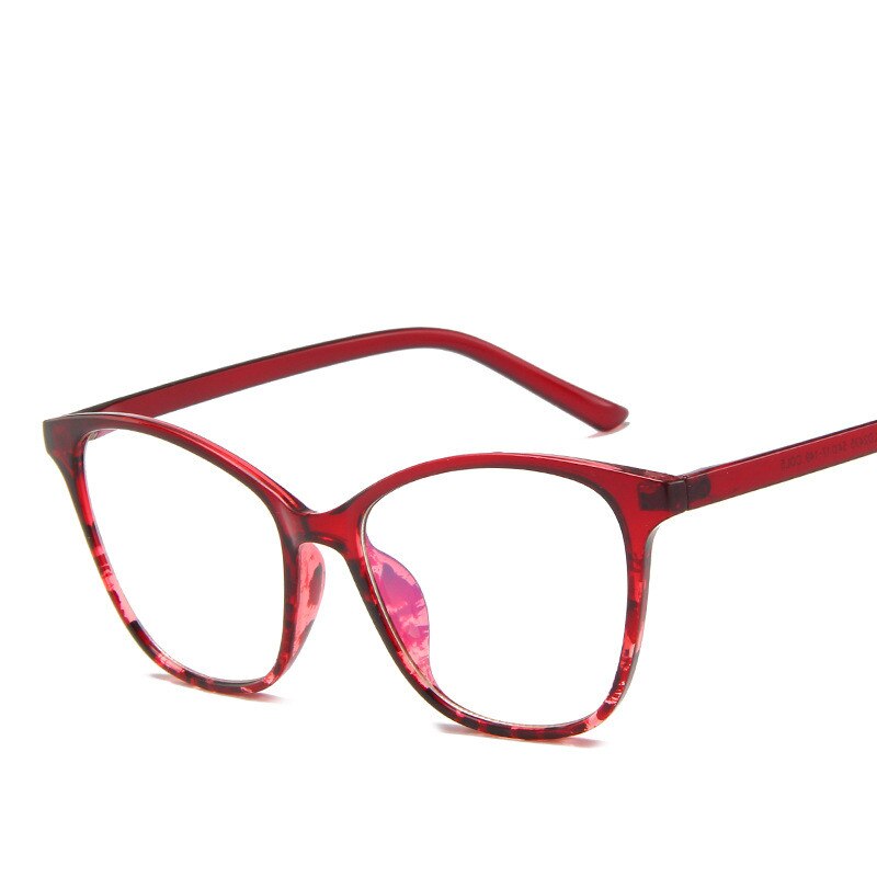 oeil de chat femmes lunettes cadre Transparent clair lentille lunettes lunettes cadre lunettes pour hommes lunette de vue femme: burgundy