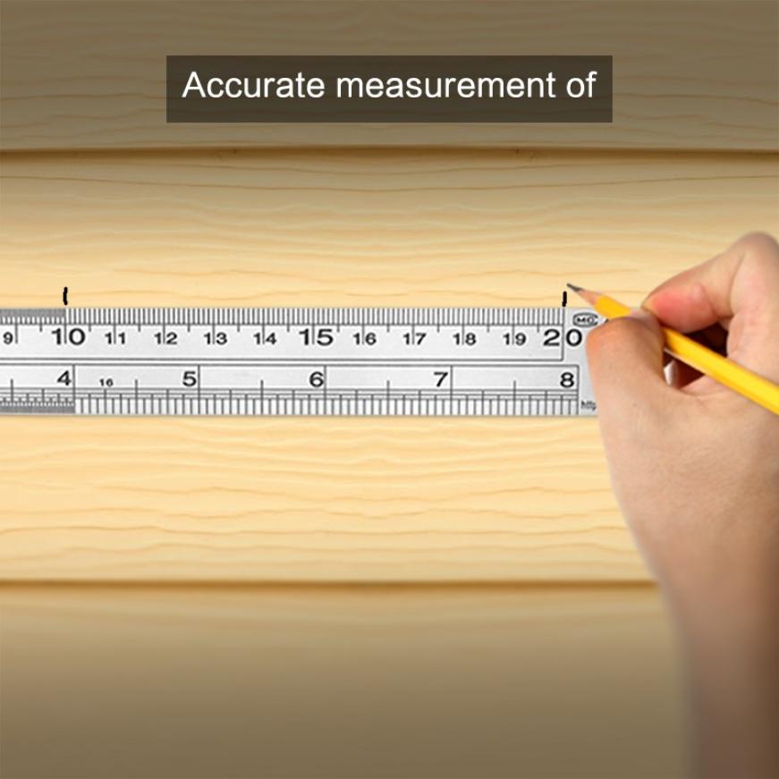 Steel Ruler 15cm/20cm/30cm/40cm/50cm Stainless Steel Drawing Straight Ruler Precision Double Sided Metal Ruler Measuring Tool