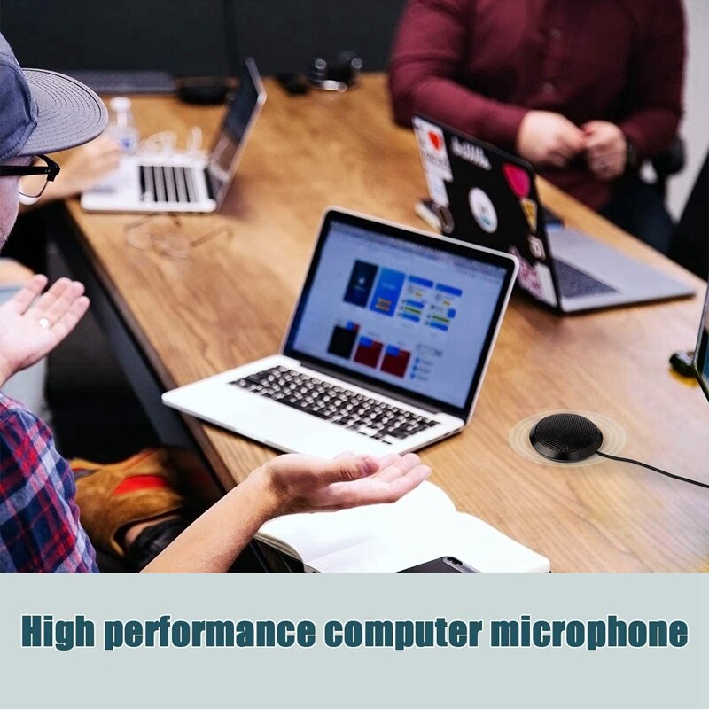 Konferenz Mikrofon 3,5mm Kugelcharakteristik-kondensatormikrofon Stereo Mic Oberfläche Montiert für Telekonferenzen Laptop Computer Schreibtisch