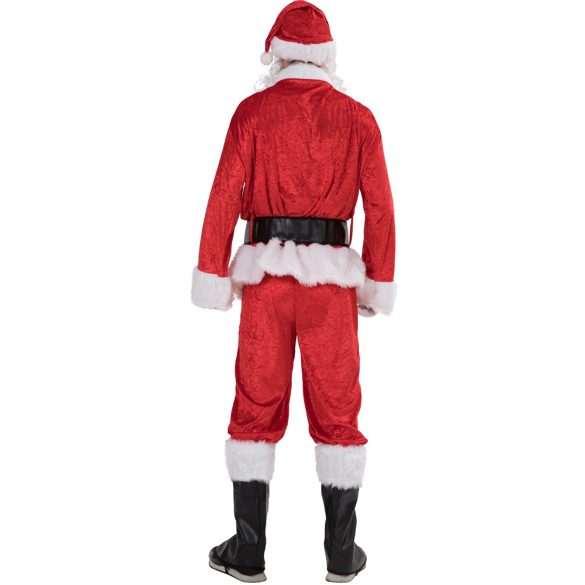 Snailify Men Santa Claus Costume Adult Flannel Santa Costumes 7 pcs Suit