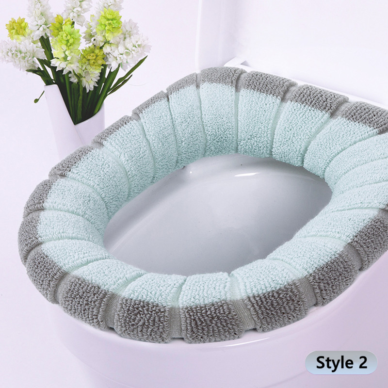Universal Warm Toilet Seat Cover Pads Washable Cushion Mat Bathroom Accessories for Home Decor: Style 2