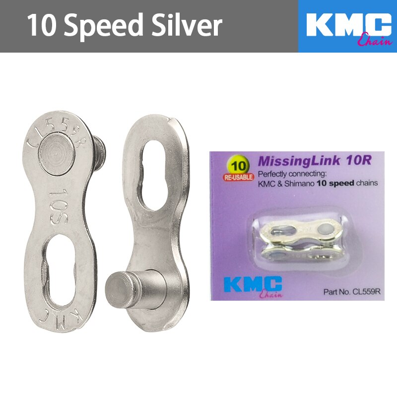 KMC – maillons de chaîne de vélo de route, 6/7/8/9/10/11 vitesses, une paire, or argent, pour Shimano: 10 speed Silver