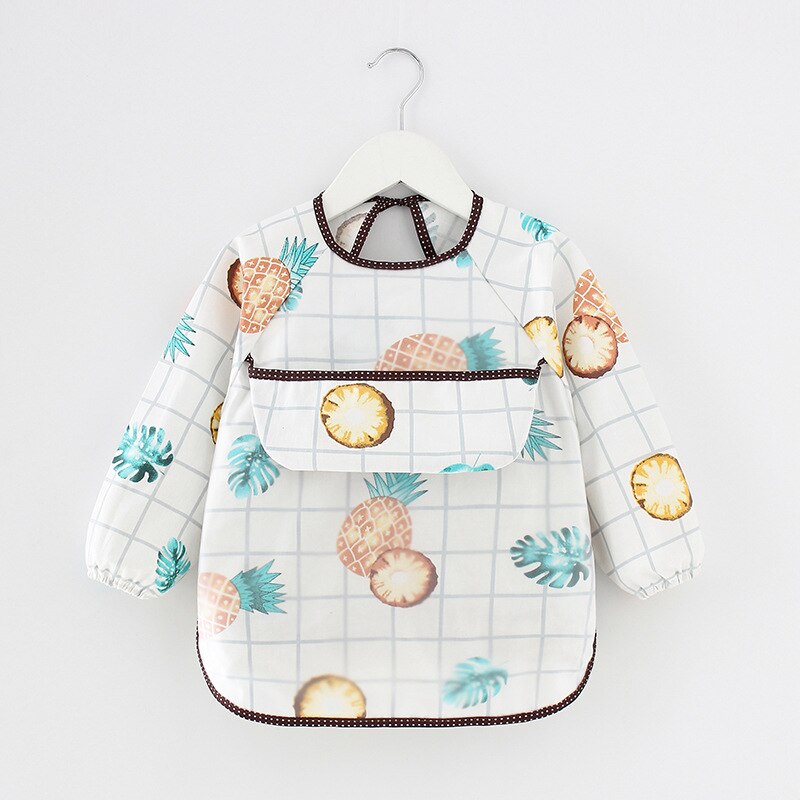 Lange Mouw Waterdichte Slabbetjes Kids Schort Cartoon Baby Jongen Meisje Eten Bib Met Mouw Kinderen Tekening Kleding Siliconen Bib