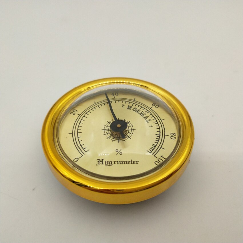 Cigar Hygrometer - Precision Round Plastic Pointer Hygrometer for Metal Cigar Box/Cigar Cabinet, 44mm Diameter Mini Hygrometer