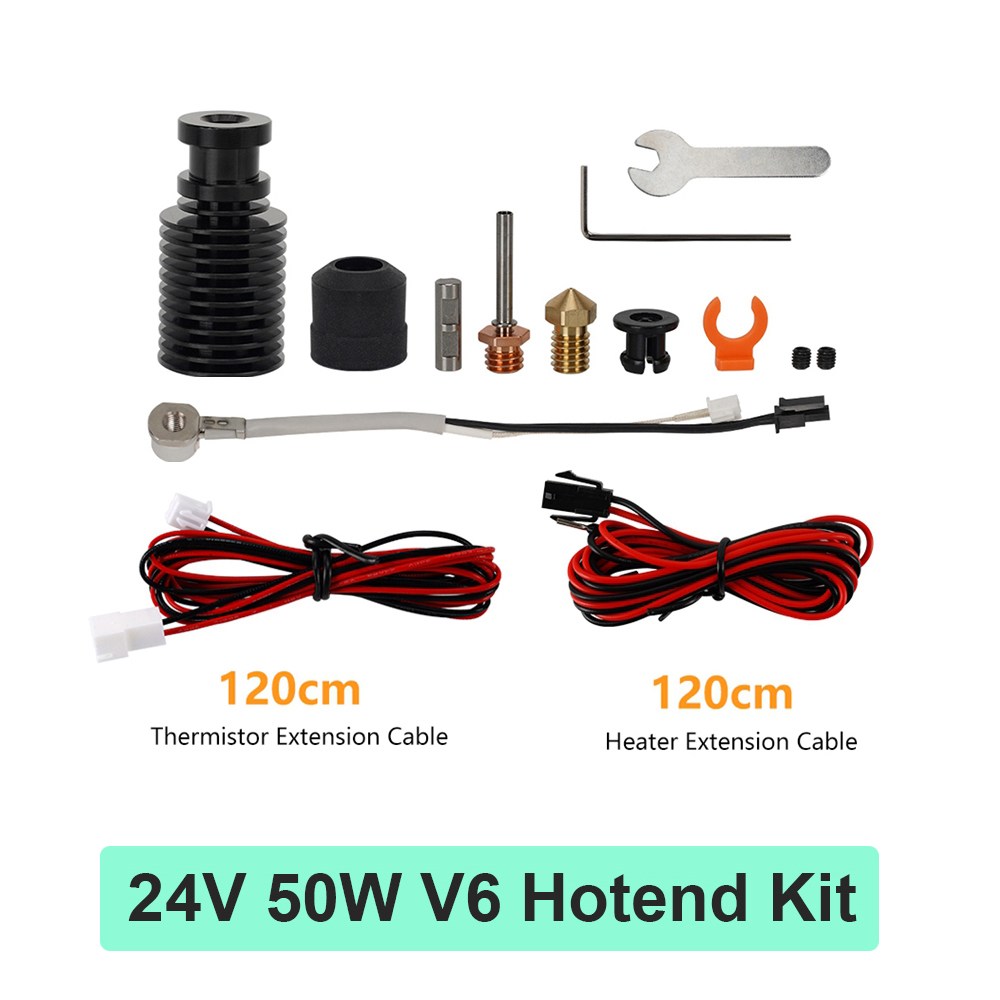 E3D V6 Hotend 24V 50W tête d'impression à noyau chauffant en céramique pour extrudeuse Voron 2.4 Prusa DDB Ender 3 CR10 MK3S imprimante 3D j-head