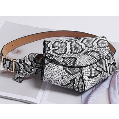 SWDF Holographische fanny Pack Serpentin Leder frauen Gürtel Tasche Weibliche Banane Taille Taschen Niere Brust Telefon Beutel Geldbörse Dame tasche: grau