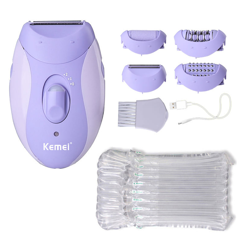 Kemei-depiladora eléctrica 4 en 1 para mujer, afeitadora Facial, depilación corporal, recortador de Bikini para piernas, removedor de vello, axilas, recargable: Oro