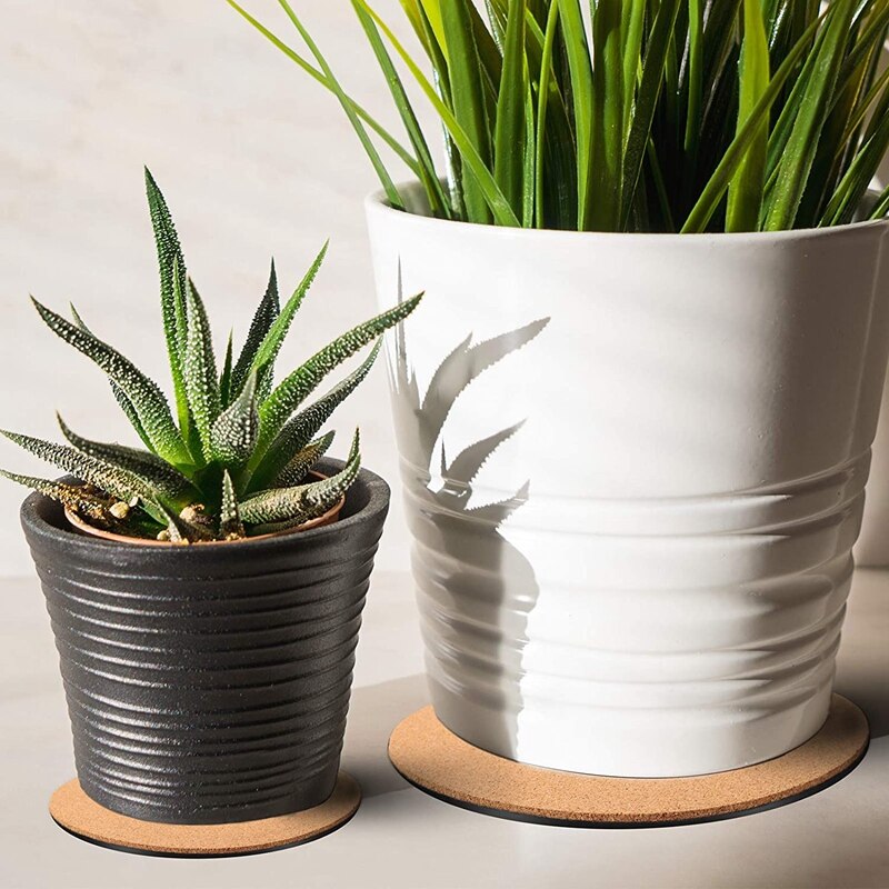 10 Stukken Kurk Plant Plastic Mat Ronde Absorberende Kurk Mat Ronde Plaat Pad Tafel Plant Kurk Boord Pads Voor Tuinieren