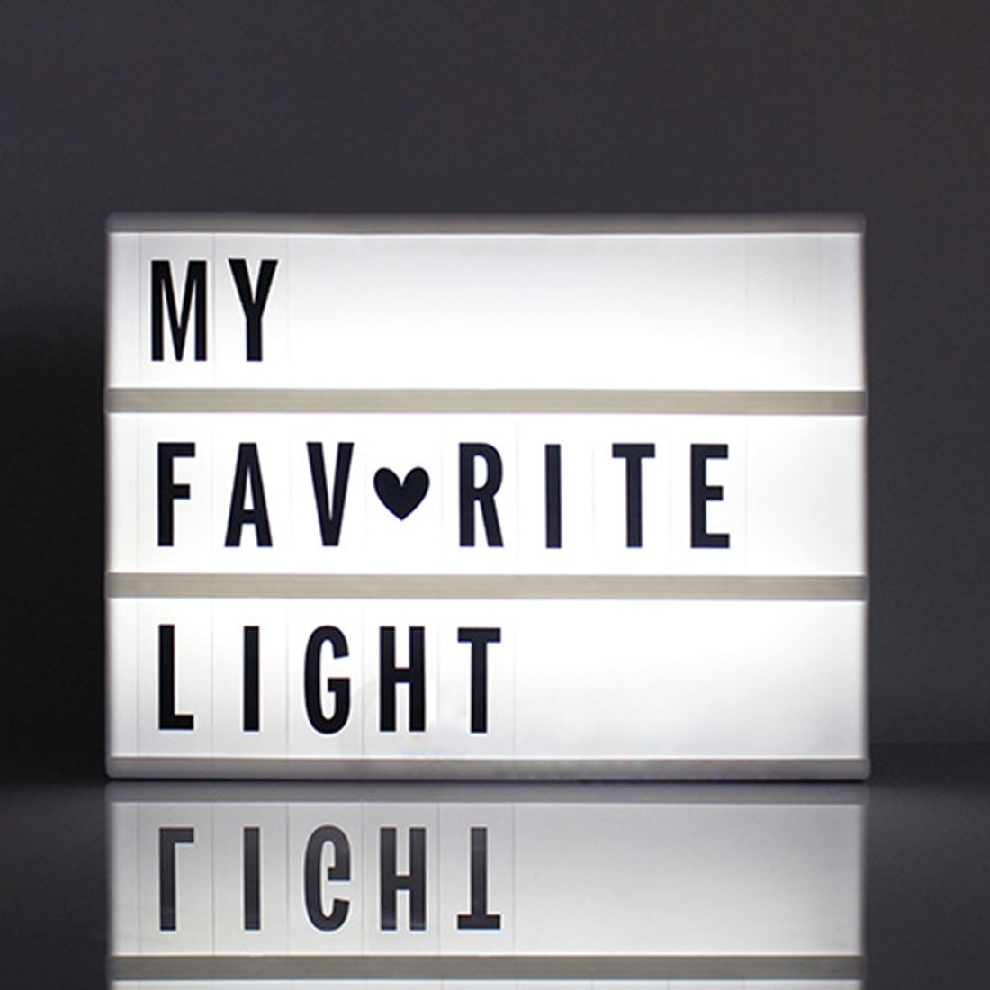 Cinematic LED Porch Light Up Sign Box Lightbox Message Board Cinema LED Letter Symbol Home Party Wedding Lamp Decor A6 size