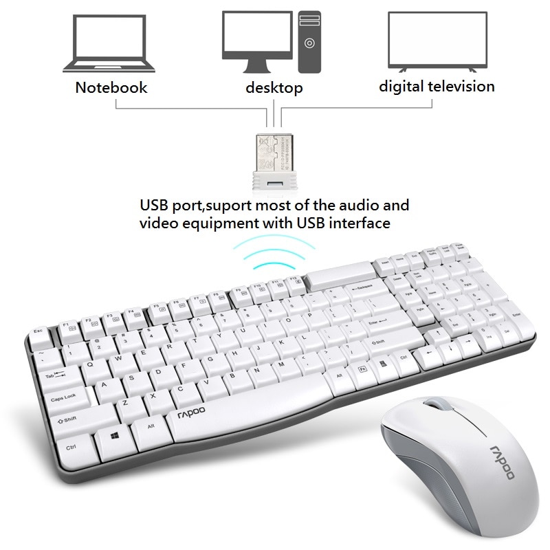 Original Rapoo X1800S Wireless Keyboard&Mouse Combos With Waterproof for Computer Home Office PC laptop desktop