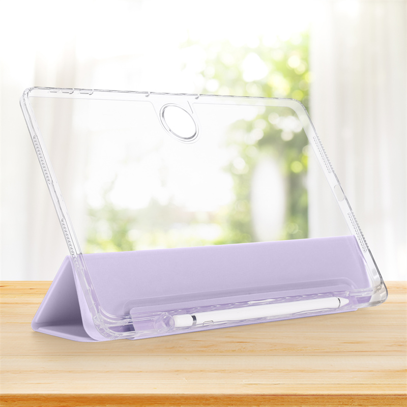 Étui en cuir à trois volets pour Honor Pad 9 12.1 ", coque de tablette à support arrière rigide, étui en acrylique transparent avec porte-stylo, 12.1