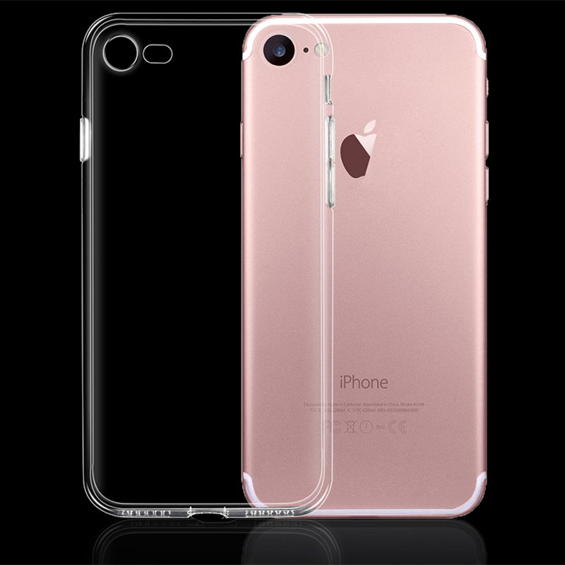 Ultratyndt, blødt tpu-cover i gennemsigtigt silikone til iphone 7 6 6s plus 5 5s se 5c 4 krystalklart 4s tyndt bagcover i gummi