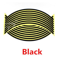 Tiras adhesivas para rueda de motocicleta, calcomanías reflectantes, cinta para llanta, estilo de coche y bicicleta para SUZUKI S TL1000 Kawasaki NINJA 650R ER6F: Negro