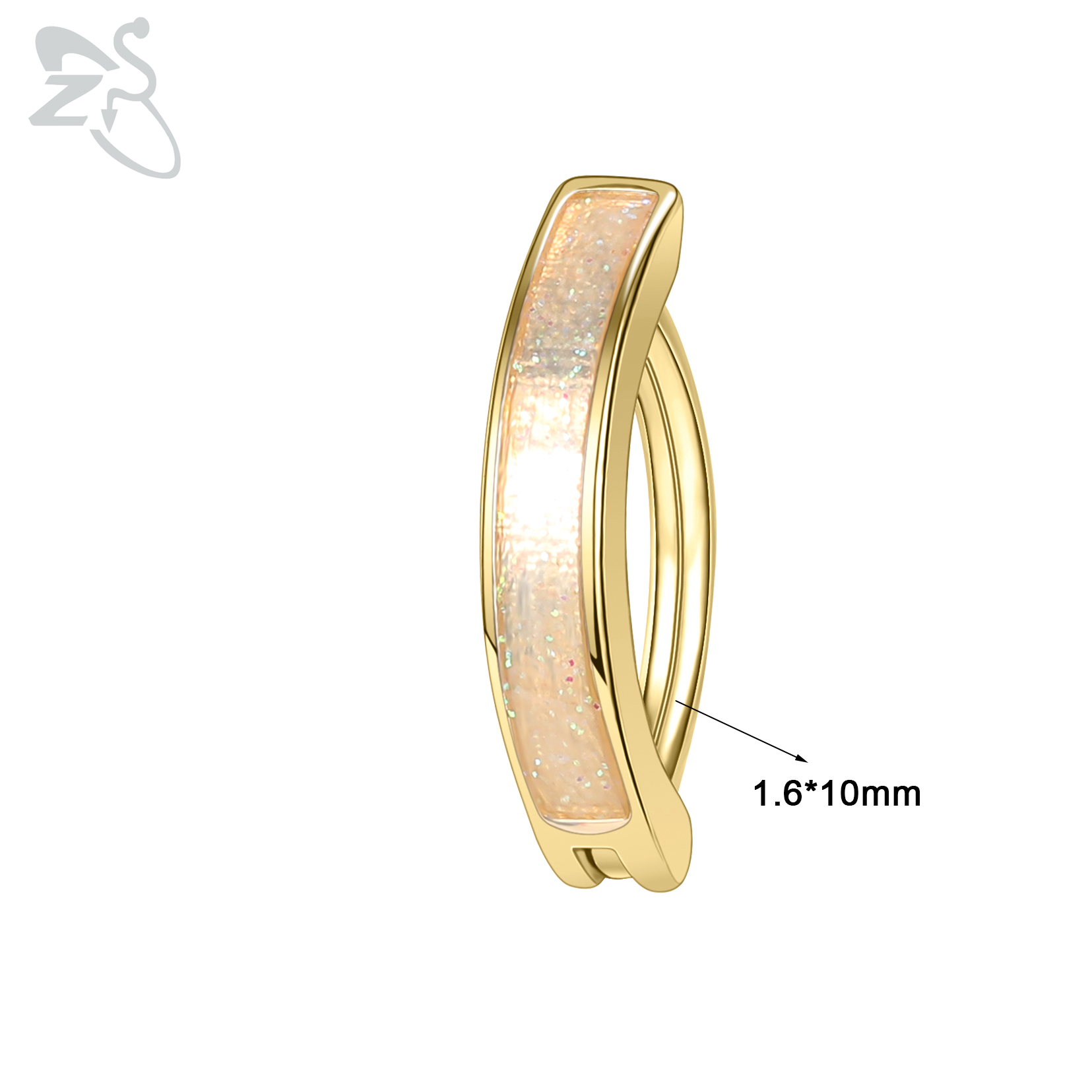 Zs 1 pc 14g sommerfugleformet zirkon clicker navlering til kvinder guldfarvet omvendt buet navle vægtstang kropsmykker 10mm: Ren guldfarve