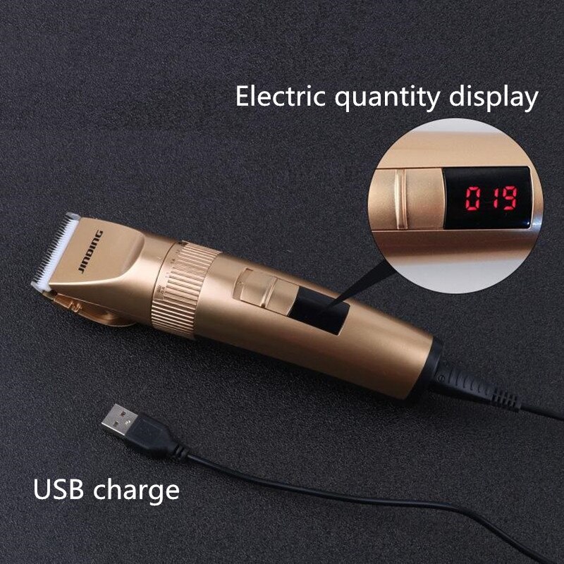 lithium battery titanium ceramic blade hair clipper Rechargeable Hair Trimmer hair cutting machine style Tools