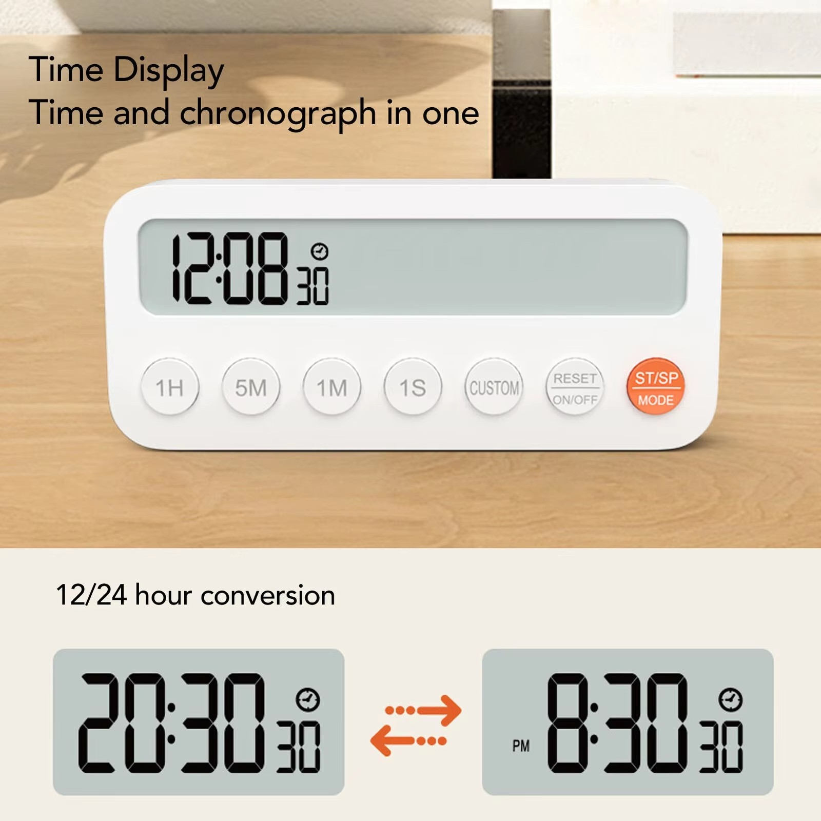 Portable Digital Timer With Progress Bar Time Display Study Stopwatch Timer Kitchen Cooking Timer Wallmounted Magnetic Timer