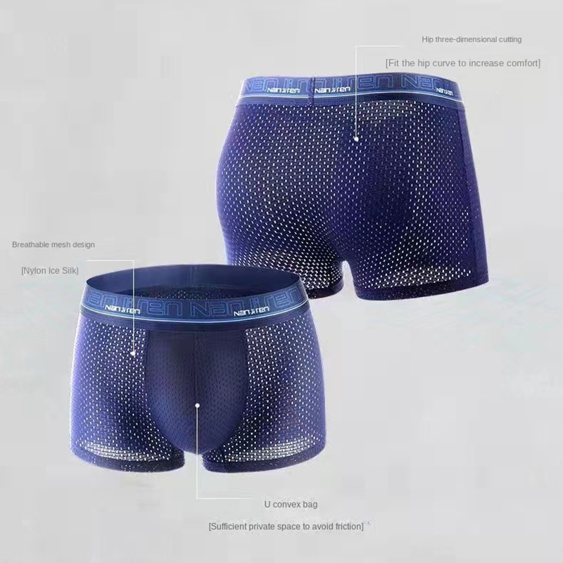 4 stuks heren boxershorts ijszijde ondergoed plus size onderbroek koel ademend sexy slank slipje mesh lingerie veel
