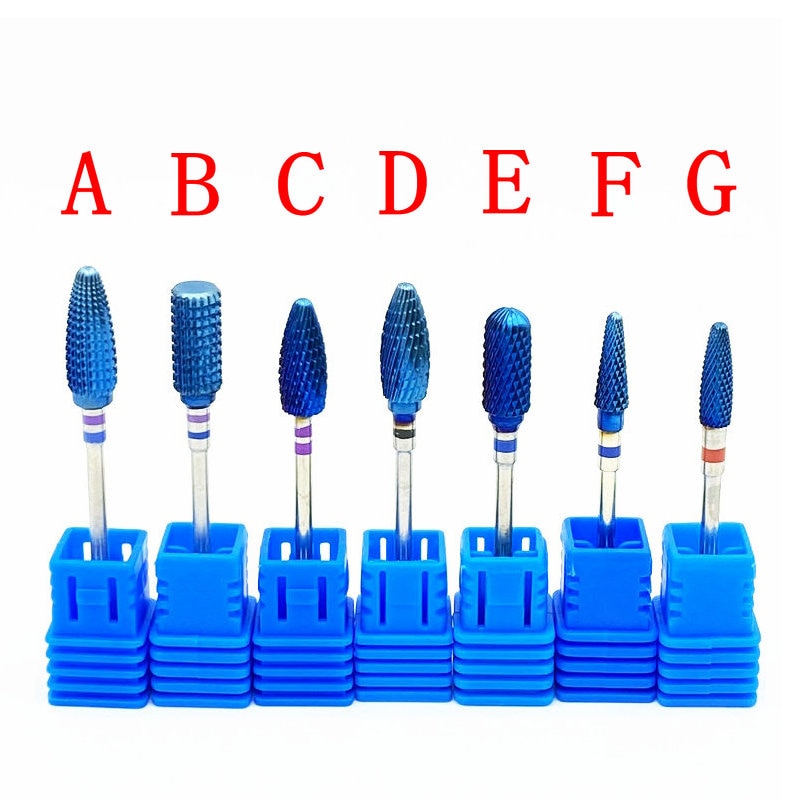 7 Type Blauw Hardmetalen Boren Nano Coating Nail Boor Tandheelkundige Blauw Hardmetalen Polijstmachine Tandheelkundige Pedicure Gereedschap