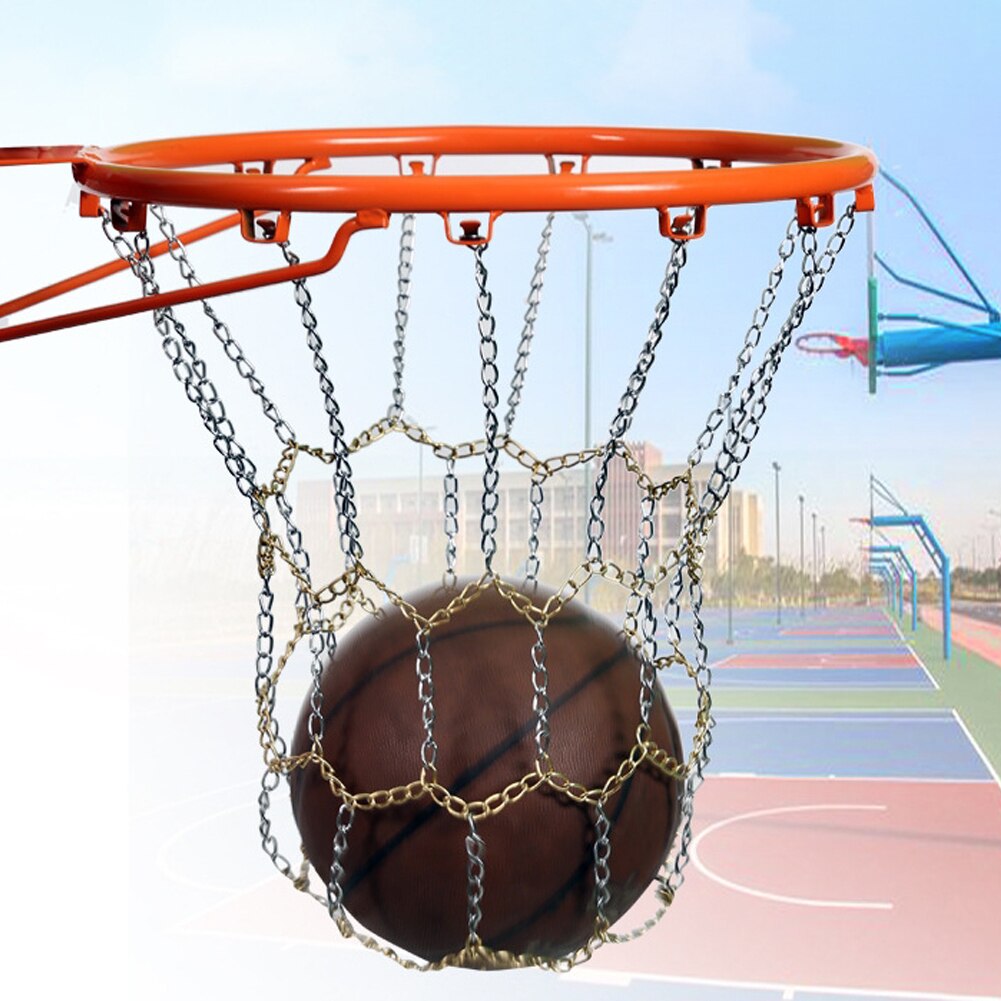 Heavy Duty Metal Chain Basketball Net Outdoor Indoor Sports Basketball Hoop Backboard Goal Rim Mesh