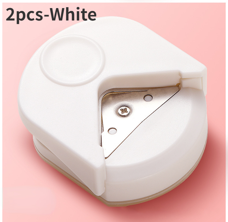 circle cutter button maker Corner round machine corner punching portable paper cutter card photo cutting: Pure White