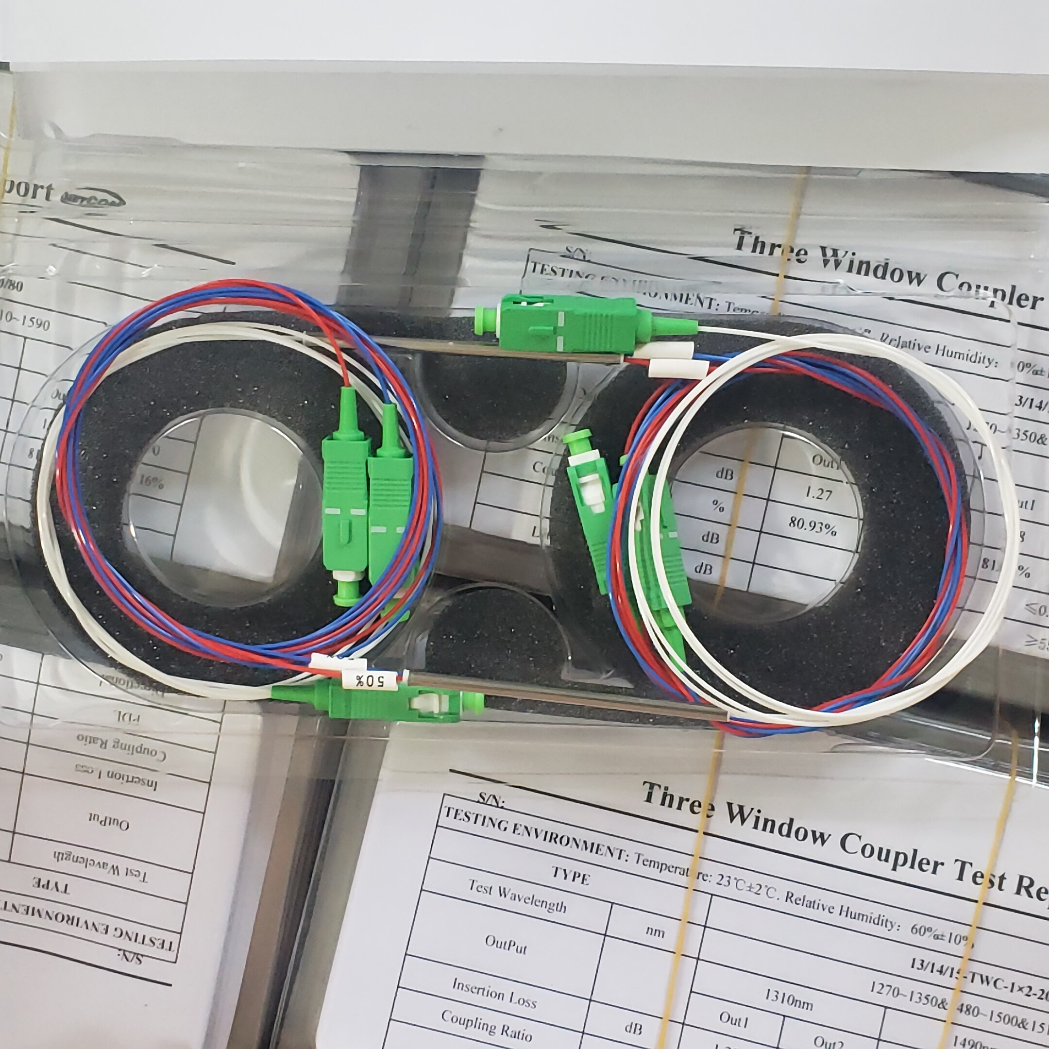 Divisor de fibra óptica FBT, paquete de 10 uds, con conector SC APC 1x2 0,9mm, acoplador desequilibrado 70/30 60/40, ratio dividido opcional