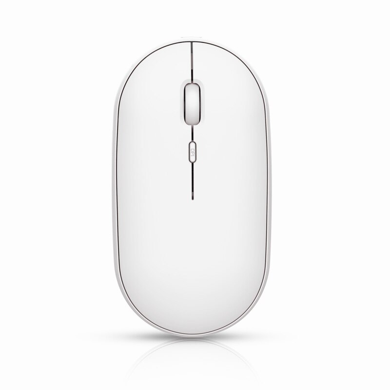 2.4G Bluetooth Draadloze Muis Ergonomische Draagbare Mute Stille Power Saver Oplaadbare Meisje Muizen Voor Laptop: White
