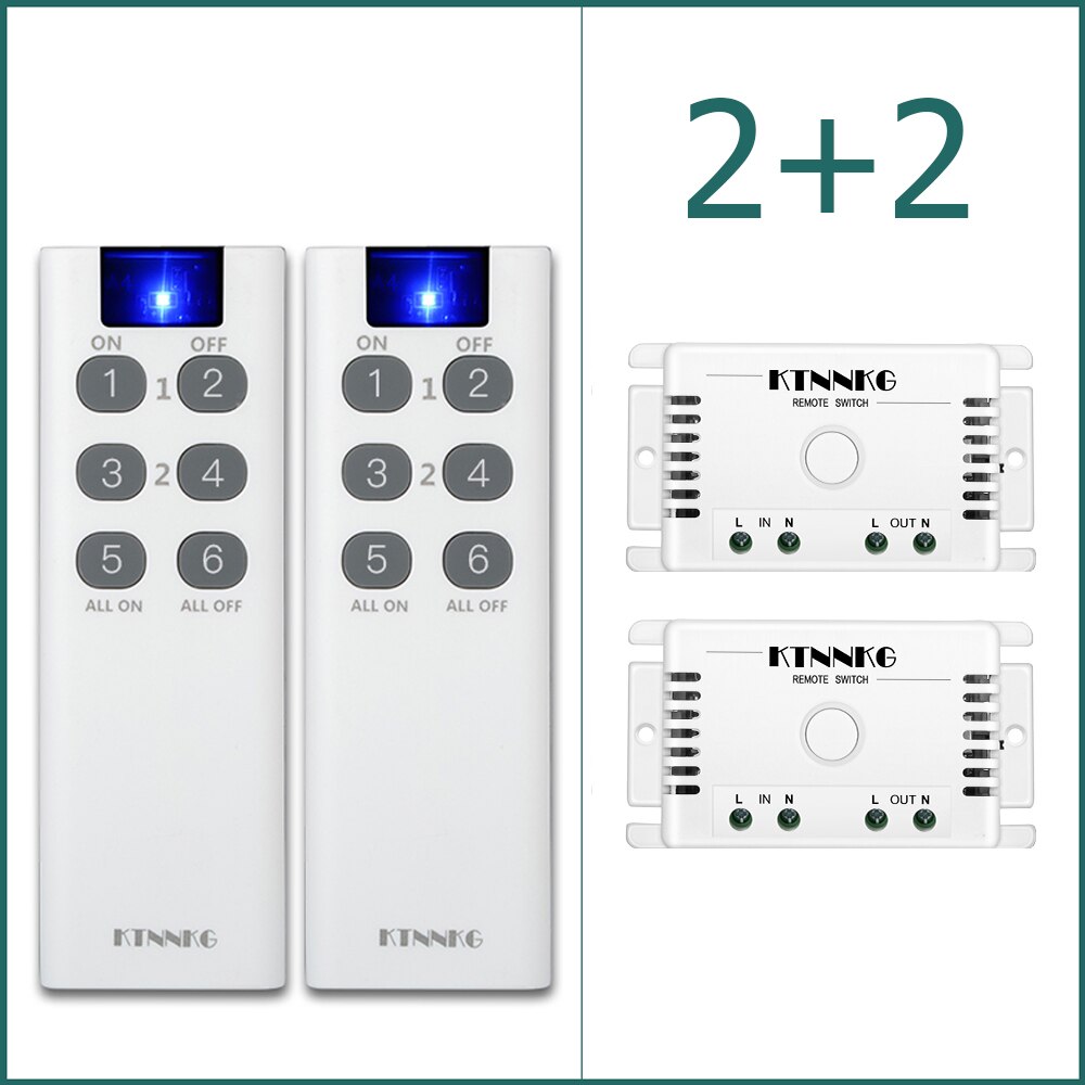 433MHz Funk-Fernbedienungsschalter - 1-Kanal 220V AC - Wandmontage RF - Standard Ein/Aus: Kit 9
