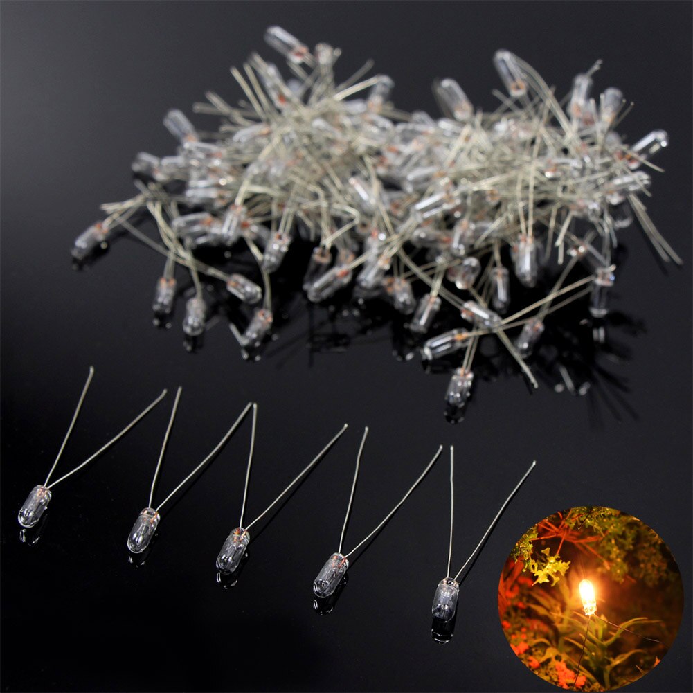 MP02W 100pcs 3mm 12V Clear Mini Bulbs Grain of Wheat Bulbs Warm White