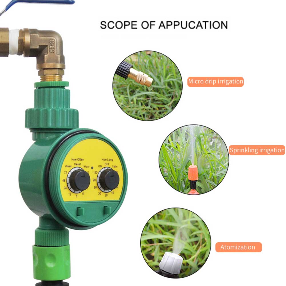 2 Dial Outdoor Plant Watering Tool For Garden Irrigation System Battery Powered Adjustable Knob Automatic Electronic Water Timer