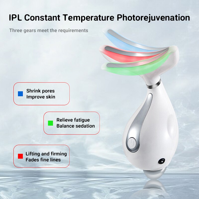LED Photon Therapie Nacken Massage Sicher Gesicht Hebe Werkzeug Vibration M-förmigen Delphin Schwanz Aktivieren sterben Haut LED Licht schönheit