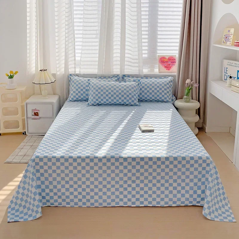 Soft Home Bed Linen Sheets Queen Size Bed Sheets Printing Top Sheets Twin/Queen/King Flat Bedsheets Bedspread: Bed 180 / PURPLE