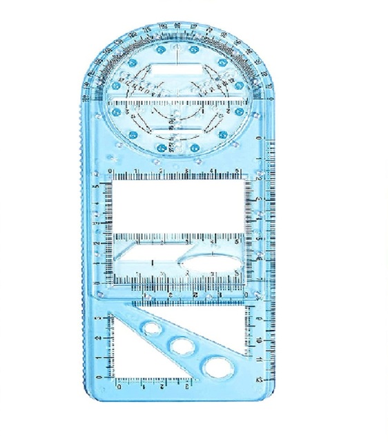 Multifunctional Geometric Ruler Geometric Drawing Template Measuring Tool For School Office Supplies: D