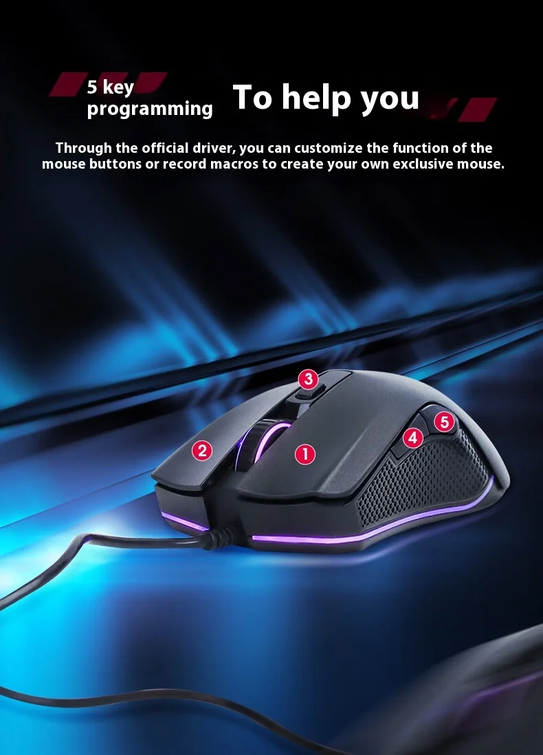 CHERRY MC1.1 PLUS Wired Esports Mouse 16000 DPI Optischer Sensor 8 programmierbare Tasten Ergonomisches RGB-Gaming für FPS MOBA PC mac