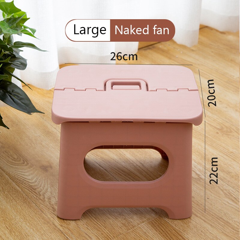 Folding stool home folding chair portable outdoor travel simple kitchen seat home space saving living room furniture strong: Pink big