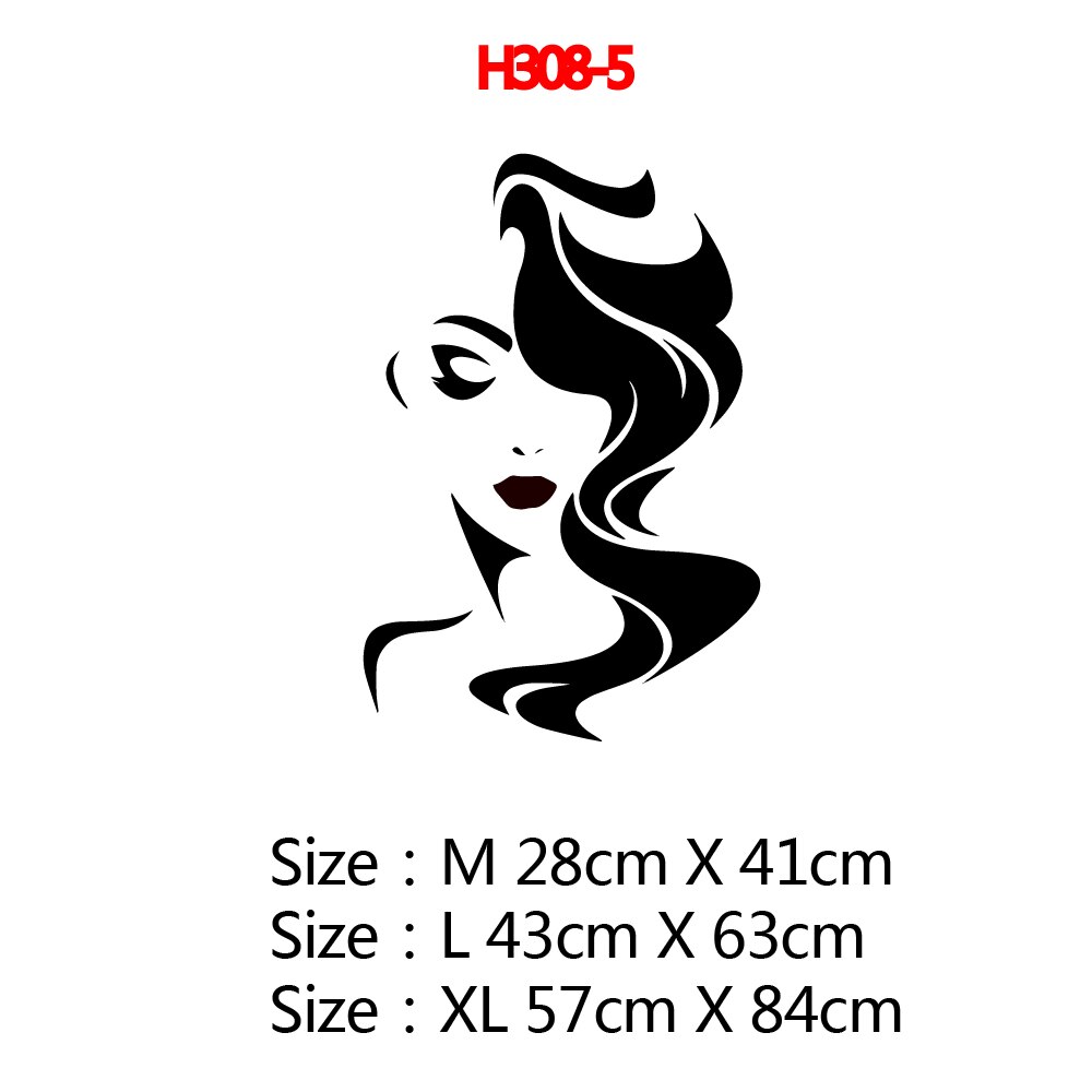 Elegante Frau Schönheitssalon Manikübetreffend Einkaufen Vinyl Wandaufkleber für Friseursalon Wanddekoration Selbstklebende abnehmbare Tapete: XL / Grün