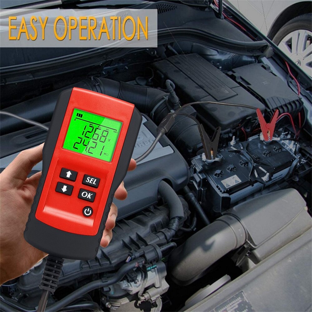 Battery Tester 12V AE300 LCD Digital Auto System Analyzer Automotive Vehicle Car Battery Voltage Ohm Tester Diagnostic Tool
