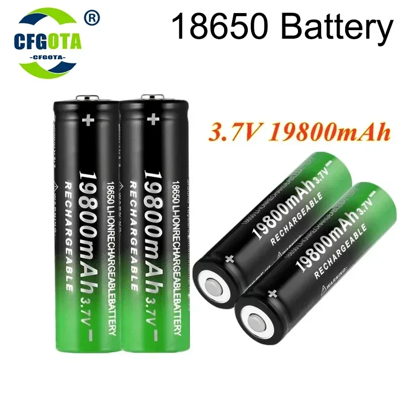 18650 Baterías de Litio Linterna 18650 Batería Recargable 3.7V 19800 Mah para Linterna + Cargador USB
