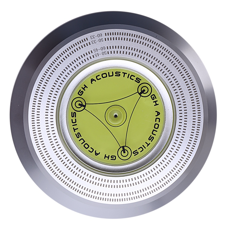 Universal 50/60Hz Lp Vinyl Record o Disc Turntable Stabilizer Clamp Aluminum Weight Clamp With Test Speed Bubble(Silver)