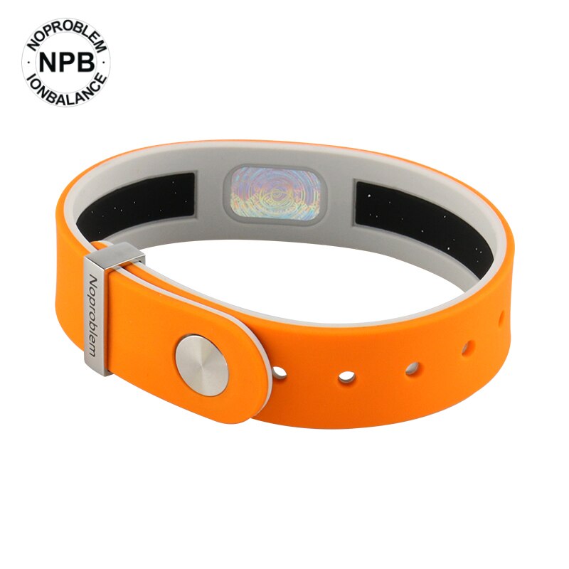 【Fda Registration】noproblem Kleurrijke Gezondheid Benifits Ion Balance Macht Siliconen Sport Toermalijn Germanium Armband P209: orange-grey