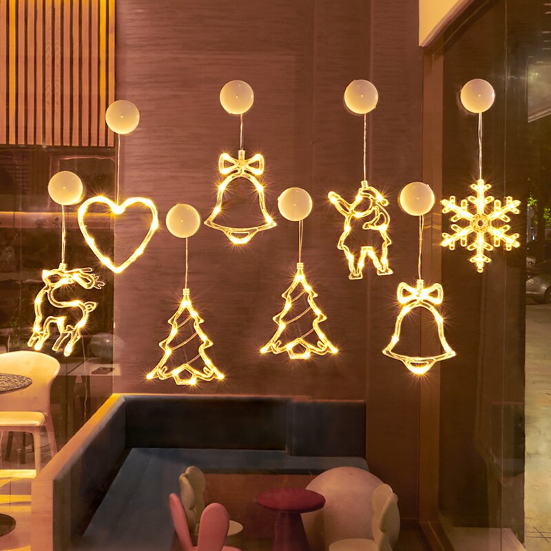 Christmas Snowfake Bell Lights Festoon Led String Lights Star Garland on Window Curtain Tree Decoration Halloween Wedding Light