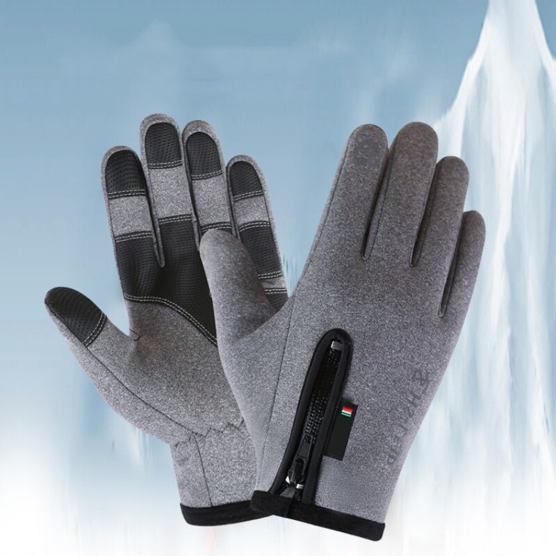 Winter Motorhandschoenen Fietsen Rijden Handschoen Skiiing Handschoenen Touch Screen Rits Windstopper Thermische Fleece Full Vinger Handschoenen