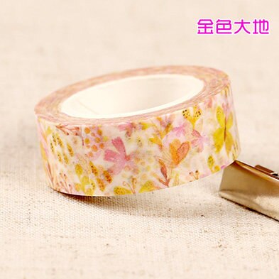 10 meter Verse Bloemen Washi Tape Decoratieve Plakband DIY Scrapbooking Sticker Label Afplakband: A