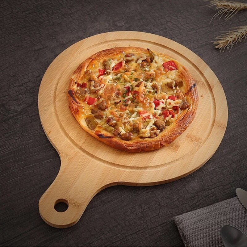 Tablero de corte de madera sólida para cocina, tablero de corte de cocina con mango, para comida, Pizza, pan, fruta, puede colgar