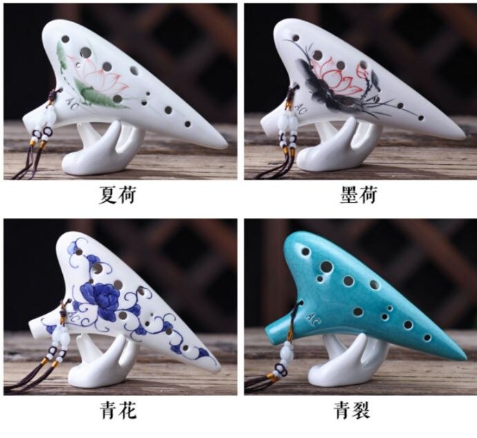 12 reikää ac ocarina -soitin alttohuilu sininen hyvä ääni aloittelijalle
